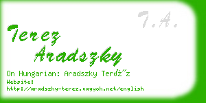 terez aradszky business card